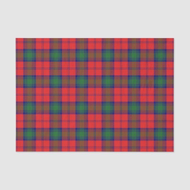 Scottish Gifts Clan Lindsay Red Green Tartan Tissue Paper (Front)