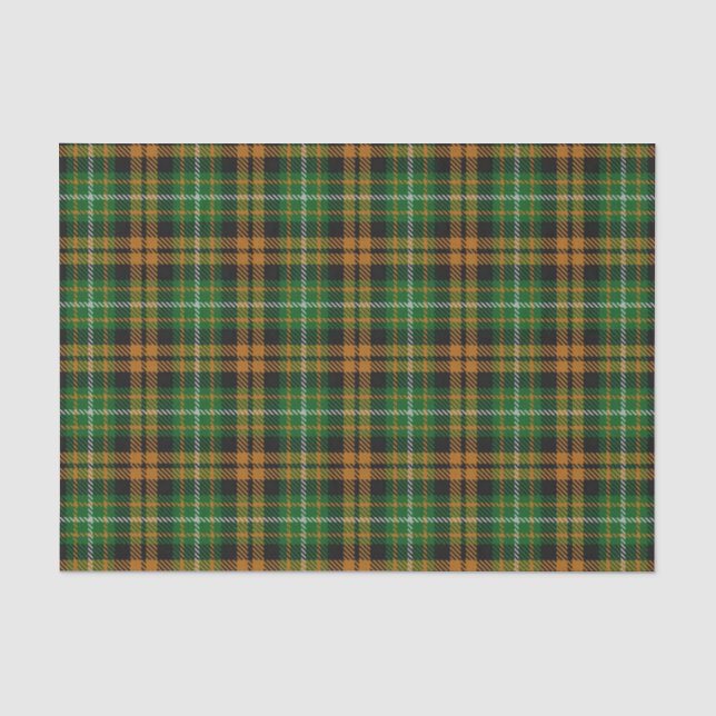 Scottish Gifts Clan Ramsay Orange Black Tartan Tissue Paper (Front)