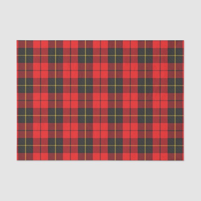 Scottish Gifts Clan Wallace Red and Black Tartan Tissue Paper (Front)