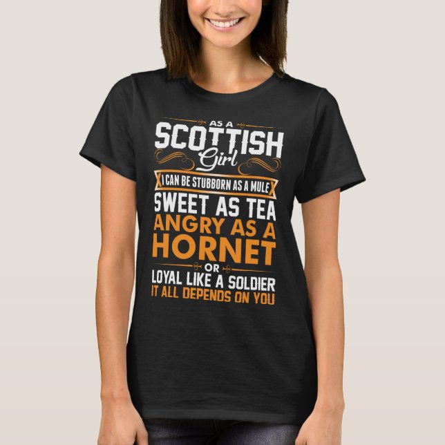 Scottish Girl Sweet As Tea Tshirt (Front)
