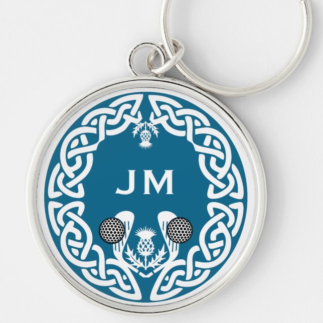 Scottish Golfer Gift Keychain (Front)