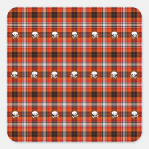 Scottish goth skulls plaid stickers