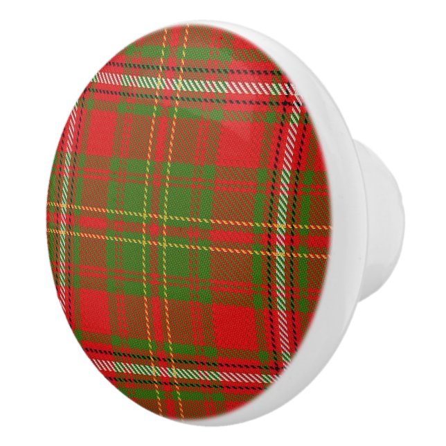 Scottish Grandeur Clan Hay Tartan Plaid Ceramic Knob (Right)