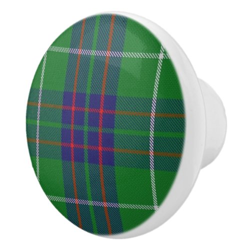 Scottish Grandeur Clan MacIntyre Tartan Plaid Ceramic Knob