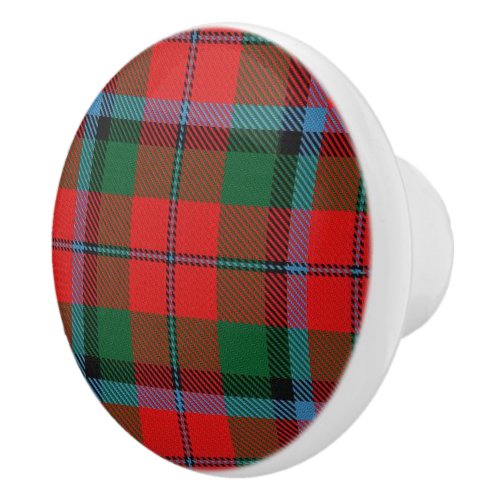 Scottish Grandeur Clan MacNaughton Tartan Plaid Ceramic Knob