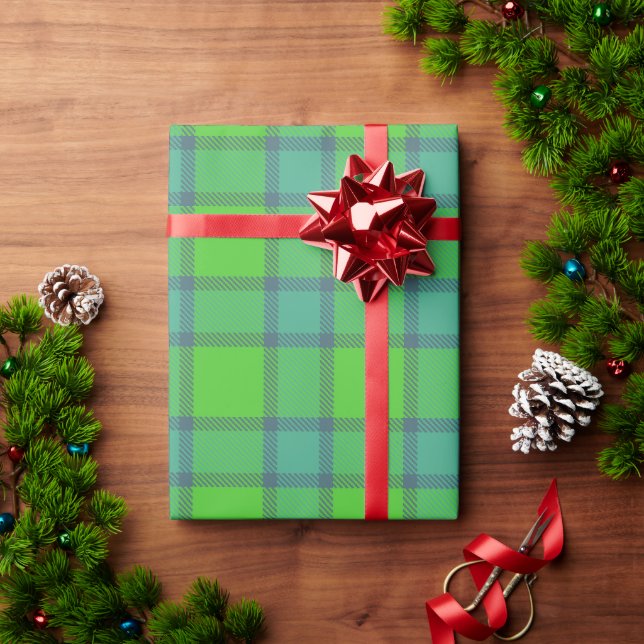 Scottish green and blue plaid Wrapping Paper (Holiday Gift)