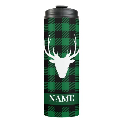 Scottish Green Buffalo Plaid Tartan Thermal Tumbler