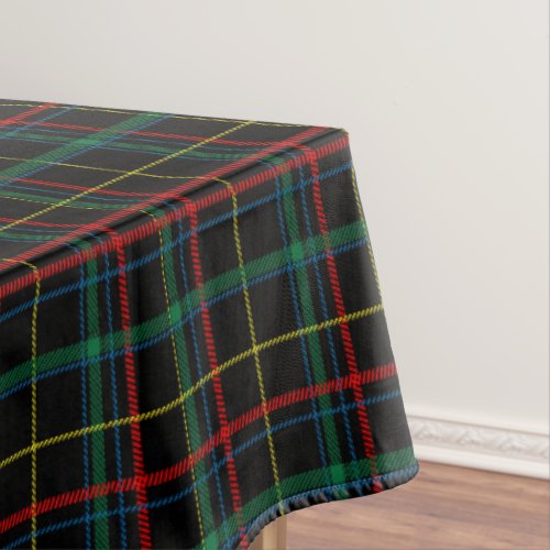 Scottish Green Red Yellow and Black Plaid Design Tablecloth