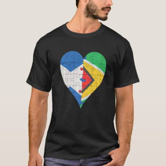 Scottish Guyanese Flag Heart T-Shirt