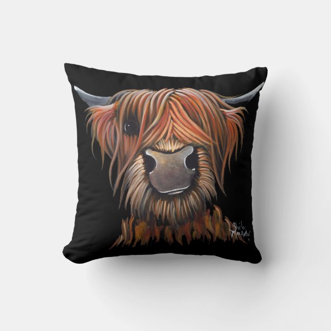 Scottish Hairy Highland Cow 'BRUCE' Cushion Pillow (Front)