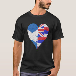 Scottish Hawaiian Flag Heart   T-Shirt