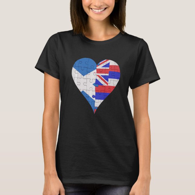 Scottish Hawaiian Flag Heart   T-Shirt (Front)