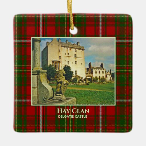 Scottish Hay Clan Tartans Castles Ceramic Ornament