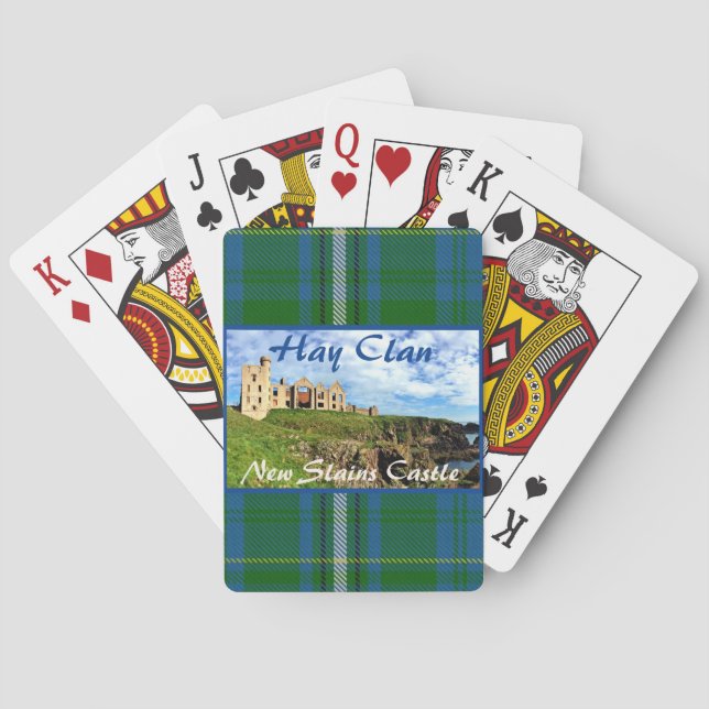 Scottish Hay Clan's Castle Tartan Poker Cards (Back)
