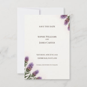 Scottish Heather Lavender Corner Wedding Save The  Date