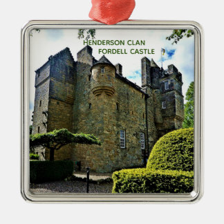 Scottish Henderson Clan's Fordell Castle Xmas Metal Ornament