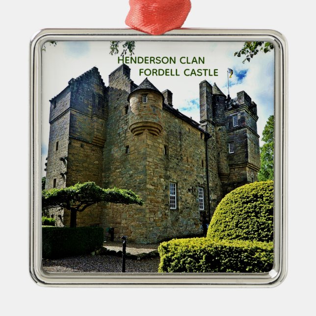 Scottish Henderson Clan's Fordell Castle Xmas Metal Ornament (Front)