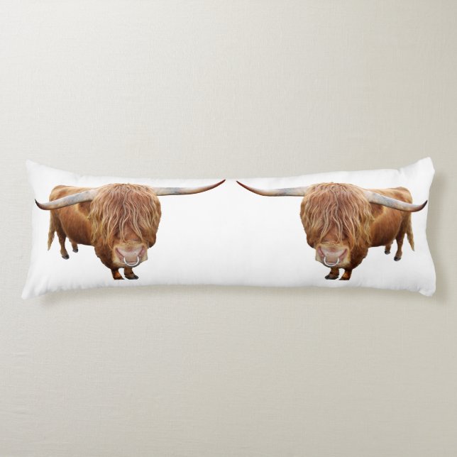 Scottish highland cattle body pillow (Front)