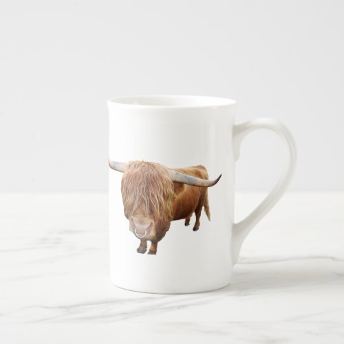 Scottish highland cattle bone china mug