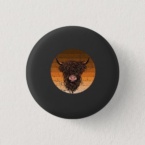 Scottish Highland Cattle Button