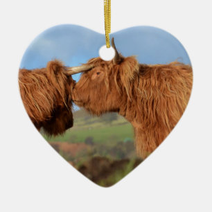 Scottish Highland Cattle Ceramic Ornament