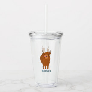 Scottish Highland Cattle Cow Graphic Personalized Acrylic Tumbler