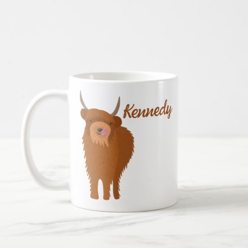 Scottish Highland Cattle Cow Graphic Personalized Coffee Mug