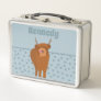 Scottish Highland Cattle Cow Graphic Personalized Metal Lunch Box