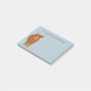 Scottish Highland Cattle Cow Graphic Personalized Post-it Notes