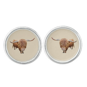 Scottish highland cattle cufflinks