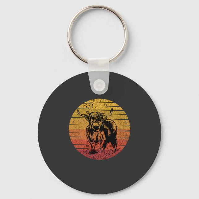 Scottish Highland Cattle Keychain (Front)