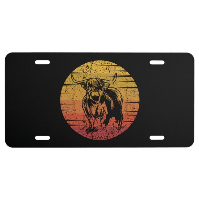 Scottish Highland Cattle License Plate (Front)
