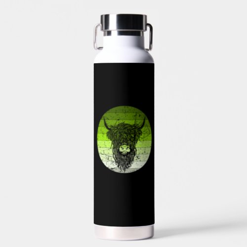 Scottish Highland Cattle Retro Water Bottle