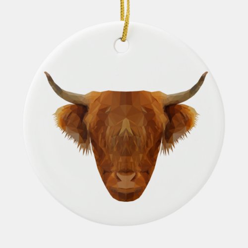 Scottish Highland Cattle Scotland Animal Cow Ceramic Ornament