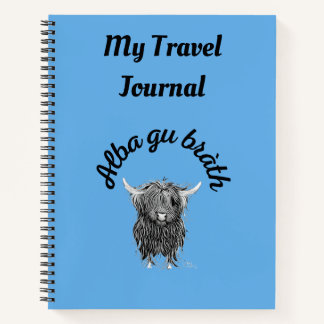 Scottish Highland Coo Travel Journal Spiral