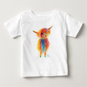 Scottish Highland Cow ' ANGEL ' by Shirley MacArth Baby T-Shirt
