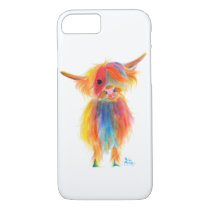 Scottish Highland Cow 'ANGEL' by Shirley MacArthur iPhone 8/7 Case