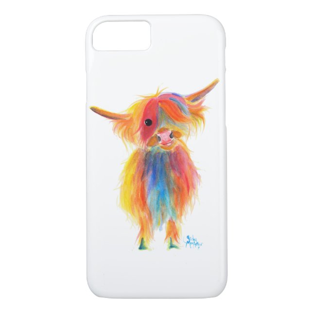 Scottish Highland Cow 'ANGEL' by Shirley MacArthur Case-Mate iPhone Case (Back)