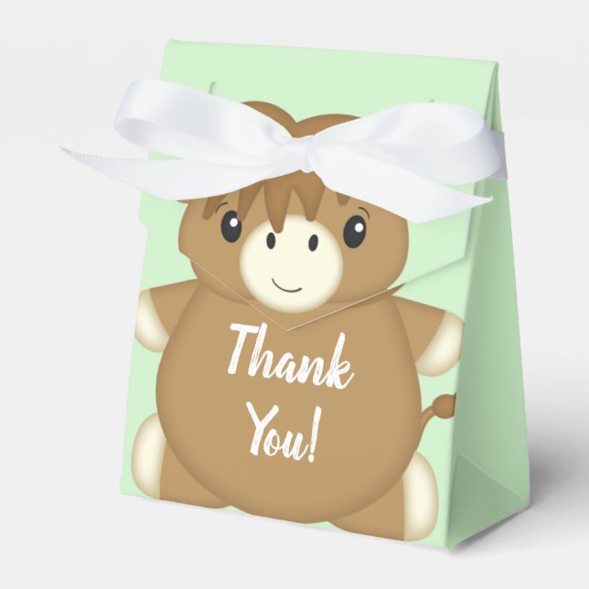 Scottish Highland Cow Baby Shower Favor Boxes (Front Side)