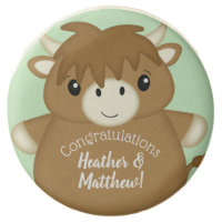 Scottish Highland Cow Baby Shower Green Chocolate Covered Oreo