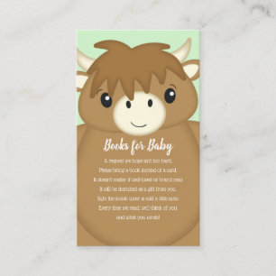 Scottish Highland Cow Baby Shower Green Enclosure Card