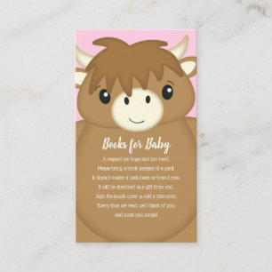 Scottish Highland Cow Baby Shower Pink Enclosure Card