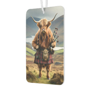 Scottish Highland Cow Bagpiper, Air Freshener