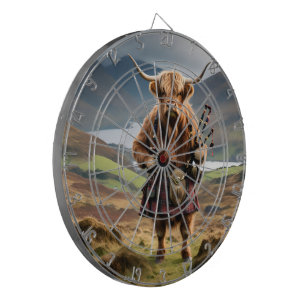 Scottish Highland Cow Bagpiper, Dart Board