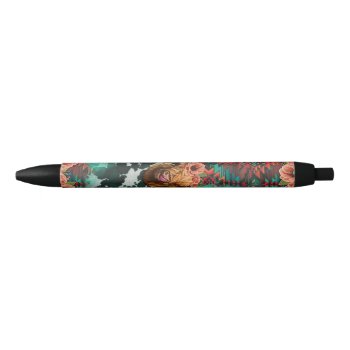 Scottish Highland Cow Black Ink Pen by PaintedDreamsDesigns at Zazzle