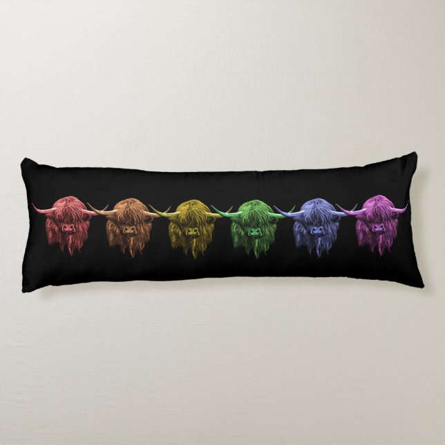 Scottish Highland Cow Body Pillow (Back)