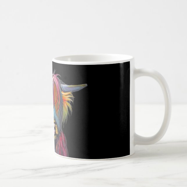 Scottish Highland Cow ' BRaVEHEaRT 2' by Shirley M Coffee Mug (Right)