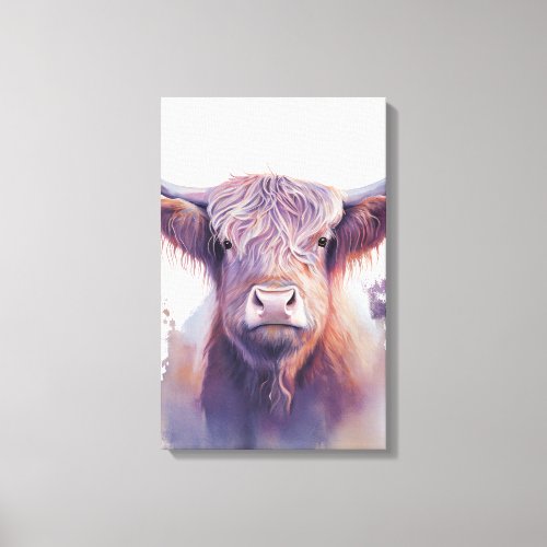 Scottish highland cow canvas print