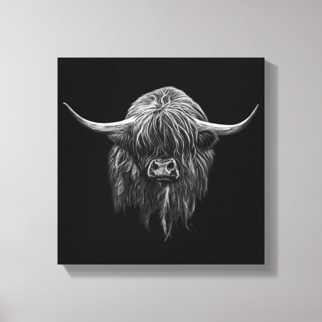 Scottish Highland Cow Canvas Print (Front)