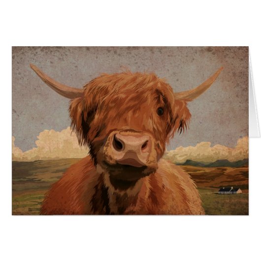 Scottish highland cow cards (Front Horizontal)